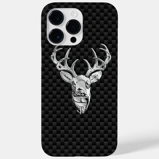 Coques Case-Mate iPhone Tête de cerf d'argent sur l'impression en fibre de (Verso)