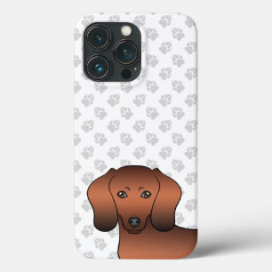Case-Mate iPhone Case Tête de chien Dachshund couleur feu lisse avec pat