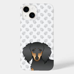 Coque Case-Mate iPhone Tête de chien de dessin animé Dachshund à poil lon