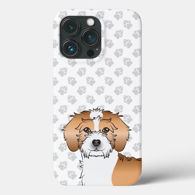 Coques Case-Mate iPhone Tête de chien Goldendoodle miniature de couleur ab (Verso)