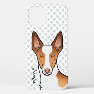 Case-Mate iPhone Case Tête de chien Ibizan Hound blanc et rouge à poils
