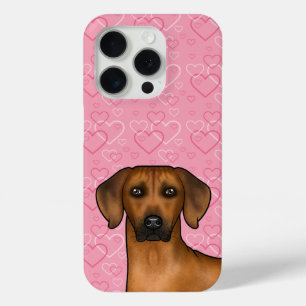 Coque Case-Mate iPhone Tête De Chien Rhodesian Ridgeback Sur Coeurs D'Amo