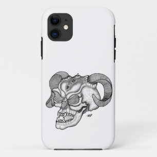 Coque Case-Mate Pour iPhone Tête de diable crâne noir et blanc