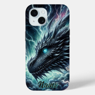 Coque Case-Mate iPhone Tête de dragon dans un orage avec éclairs