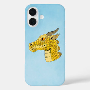 Coque Pour iPhone 16 Tête de dragon d'or en profil