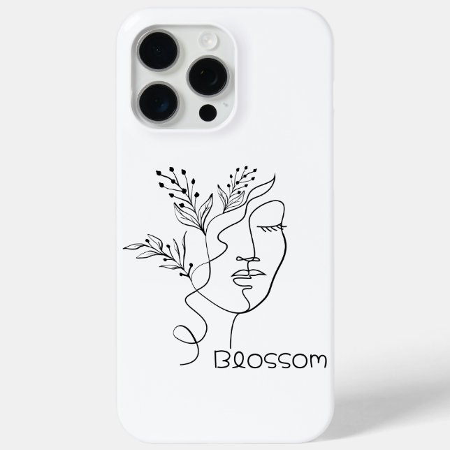 Coques Case-Mate iPhone Tête de femme en ligne artistique Blossom Élégante (Verso)