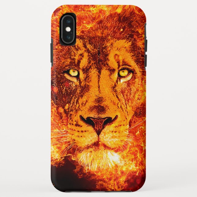 Coques Case-Mate iPhone Tête de Lion Flamboyant (Dos)