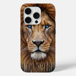 Coque Case-Mate iPhone Tête de lion majestueuse aux yeux bleus Faune An