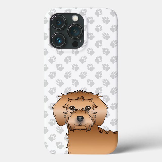 Coques Case-Mate iPhone Tête de mini Goldendoodle couleur abricot dessin a (Verso)