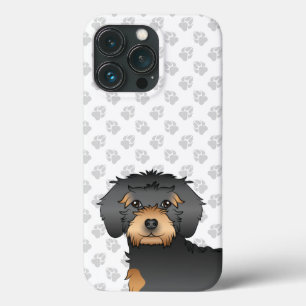 Case-Mate iPhone Case Tête de mini Goldendoodle noir et feu dessin animé