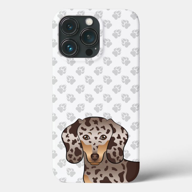 Coques Case-Mate iPhone Tête de teckel à poil court chocolat et panaché de (Verso)