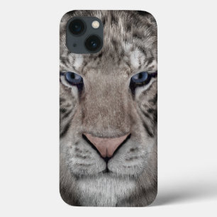 iPhone 13 Coque Tête de Tigre Blanc Esthétique Faunique