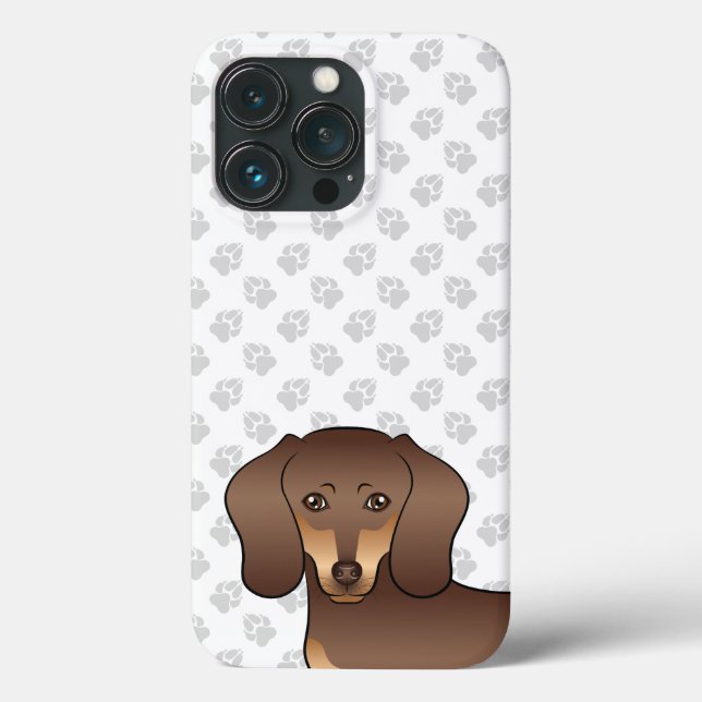 Coques Case-Mate iPhone Tête et pattes de chien teckel à poils courts marr (Verso)
