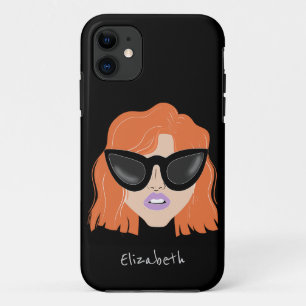 Case-Mate iPhone Case Tête rouge cool avec lunettes Nom personnalisé noi