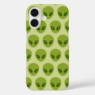 Coque Pour iPhone 16 Têtes d'alien vert mignonnes motif