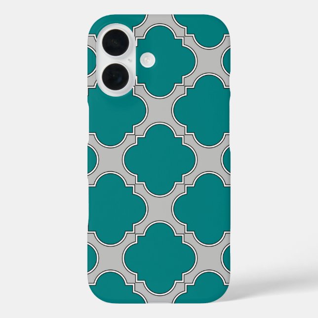 Coques Case-Mate iPhone Tétrafolie sarcelle et gris (Verso)
