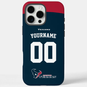 Coque iPhone 16 Pro Max Texans personnalisés Jersey Football Américain