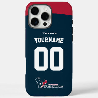 Coque iPhone 16 Pro Max Texans personnalisés Jersey Football Américain