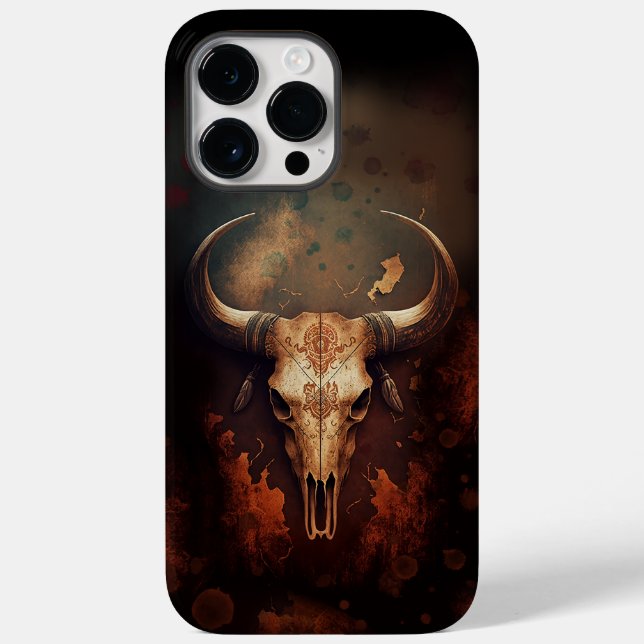 Coques Case-Mate iPhone Texas Longhorn Crâne de vache rustique (Verso)