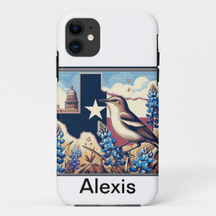 Case-Mate iPhone Case Texas Northern Mockingbird et Bluebonnet Flower