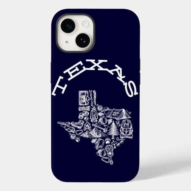 Coques Case-Mate iPhone Texas Phone Cover Navy Blue Hetch Style (Verso)