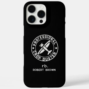 Coque iPhone 16 Pro Max Texte blanc d'avion épandeur personnalisé vintage