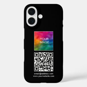 Coque Pour iPhone 16 Texte de code QR personnalisé Téléchargez votre pr