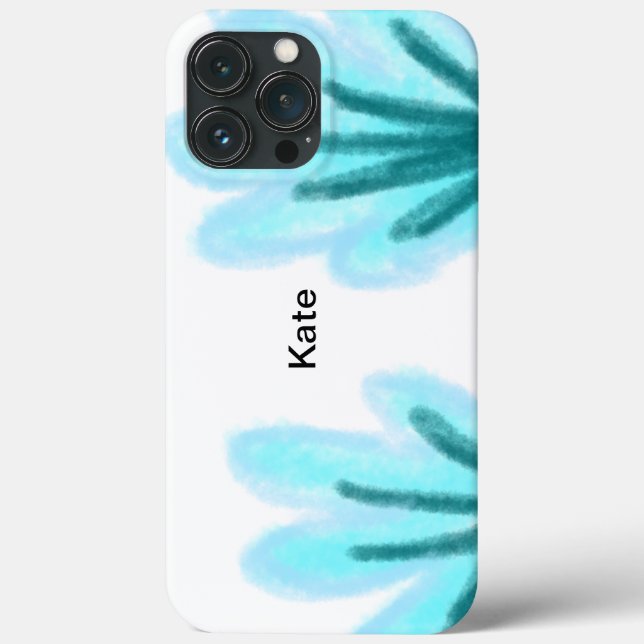 Coques Case-Mate iPhone Texte de nom ajouté à l'aquarelle florale violet b (Verso)