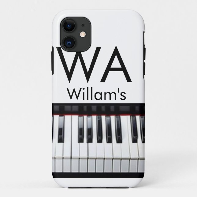 Coques Case-Mate iPhone Texte de nom de lettre initiale de monogramme musi (Dos)