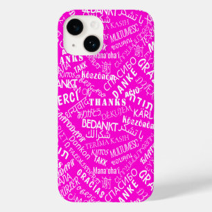 Coque Case-Mate iPhone Texte de remerciement multilingue en rose
