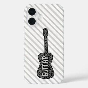 Coque Pour iPhone 16 Texte des notes de musique de guitare