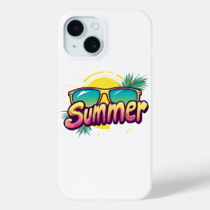 Coque Case-Mate iPhone Texte d'été - Lunettes de soleil d'été colorées