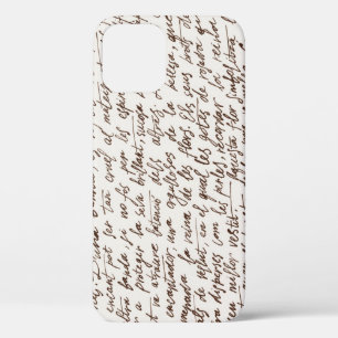 Case-Mate iPhone Case Texte du manuscrit d'encre Brown rétro