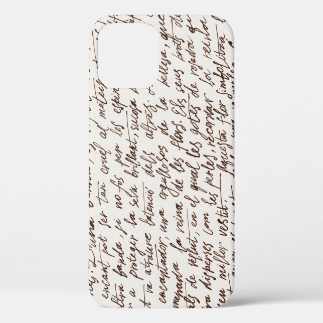 Coques Case-Mate iPhone Texte du manuscrit d'encre Brown rétro (Verso)