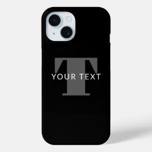 Coque Case-Mate iPhone Texte éditable gras Noir Blanc & Gris