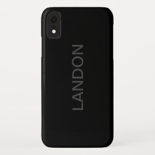 Case-Mate iPhone Case Texte éditable moderne Gris foncé et noir
