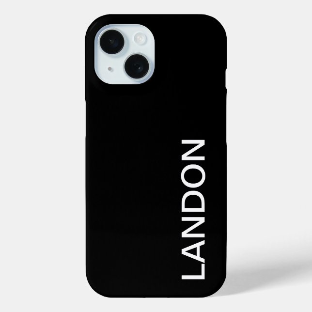Coques Case-Mate iPhone Texte moderne en noir et blanc gras (Verso)