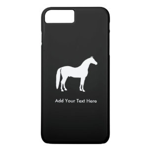 Coque iPhone 8 Plus/7 Plus Texte personnalisable élégant de cheval blanc