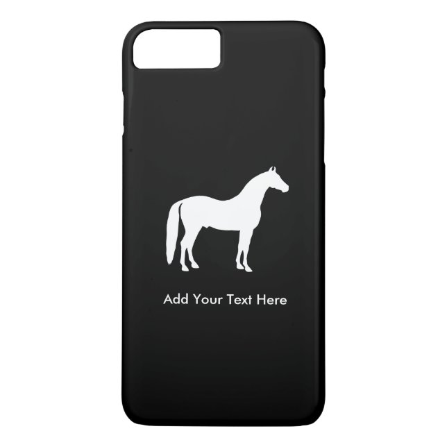 Coques Case-Mate iPhone Texte personnalisable élégant de cheval blanc (Dos)