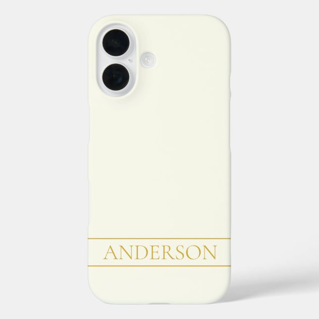 Coques Case-Mate iPhone Texte personnalisable élégant simple | Or blanc ca (Verso)