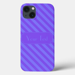 Coque Case-Mate iPhone Texte personnalisable en bandes diagonales violet