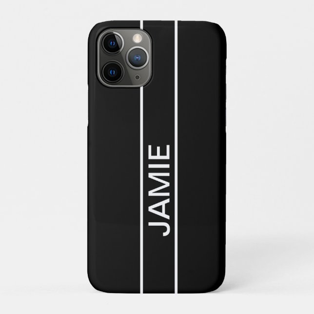 Coques Case-Mate iPhone Texte personnalisable | Moderne gras Noir & Blanc (Dos)
