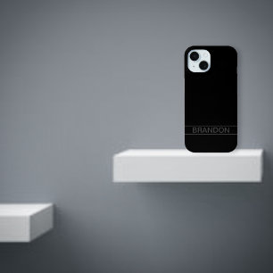 Coque Case-Mate iPhone Texte personnalisable Noir Moderne Gras & Gris F