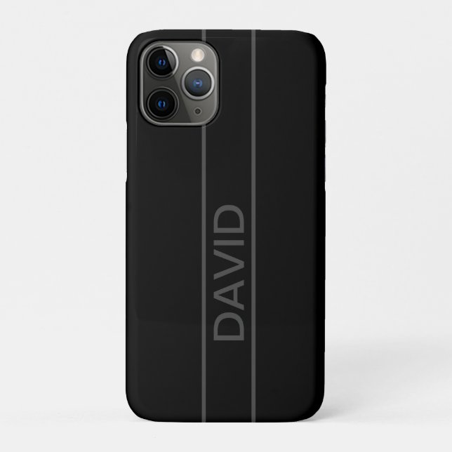 Coques Case-Mate iPhone Texte personnalisable | Noir Moderne Gras & Gris F (Dos)