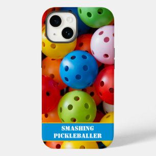 Coque Case-Mate iPhone Texte personnalisé Colorful pickleballs iphone 14