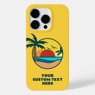 Coque Case-Mate iPhone Texte personnalisé Coucher de soleil sur la plage 