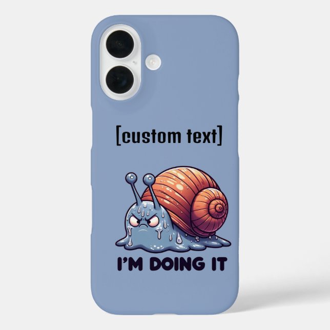 Coques Case-Mate iPhone Texte personnalisé Funny Sweaty Snail Motivation (Verso)