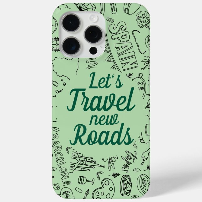 Coques Case-Mate iPhone Texte personnalisé Voyager Icône verte (Verso)