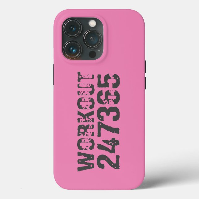 Coques Case-Mate iPhone Texte usé et rayé Workout 247365 rose (Verso)