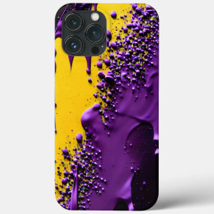 Case-Mate iPhone Case Texté violet noir et jaune amusant plate
